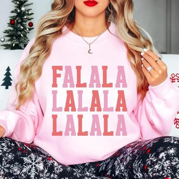 Retro Christmas Sweatshirt, Fa La La La Sweatshirt, Vintage Christmas Crewneck, Christmas Sweatshirts For Women, Winter Holiday Fashion Shirt, Holiday Sweater