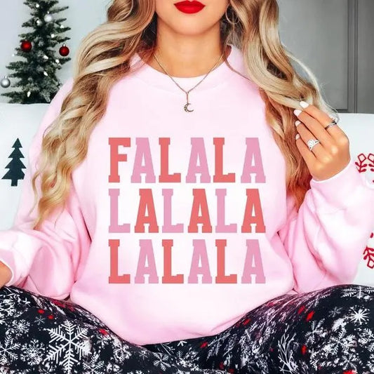 Retro Christmas Sweatshirt, Fa La La La Sweatshirt, Vintage Christmas Crewneck, Christmas Sweatshirts For Women, Winter Holiday Fashion Shirt, Holiday Sweater