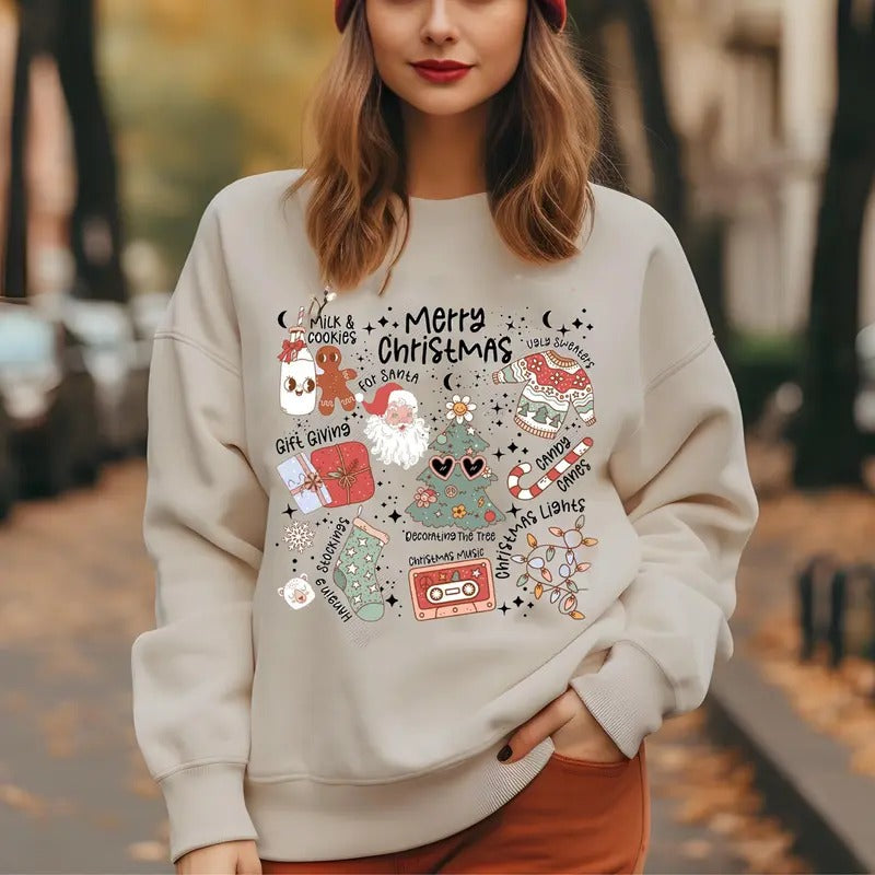 Retro Christmas Vibes Shirt, Old XmasDays Shirt, Cute Christmas Vibes Sweatshirt, Happy Xmas Women Shirt, Christmas Holiday Shirt