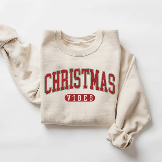 Retro Christmas Vibes Sweatshirt, Womens Christmas Sweatshirt, Holiday Sweater, Cute Christmas Sweatshirt, Christmas Gift, Winter Shirt Christmas Gift Idea 2024, Gift For Him, Gift For Her