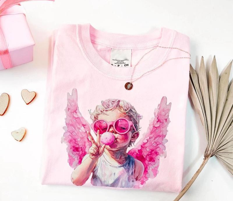 Retro Cupid Valentine's Day Sweatshirt, Cute Valentine's Day Shirt, Cupid Bubble Gum Sweatshirt, Love Shirt, Cute Cupid Hoodie