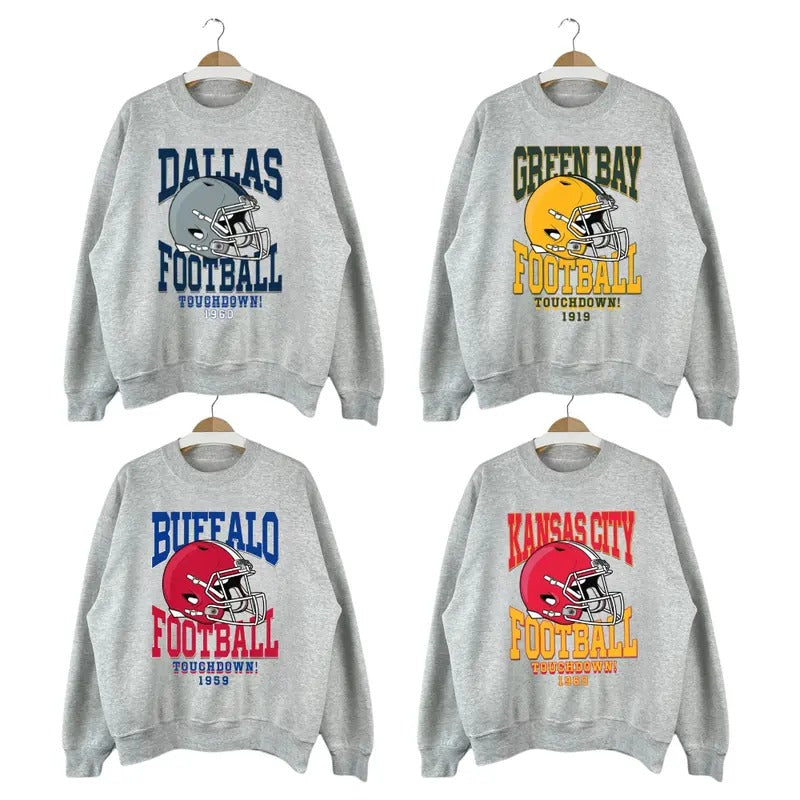 Retro Football All Team Sweatshirt Sport Grey, Football Sweatshirt, Football Fan Gift, Unisex Shirts