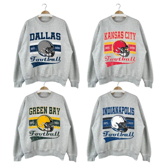 Retro Football All Team Sweatshirt, Vintage Style Football Sweatshirt Collection All Team Unisex Classic Football, Football Fan Gift Cotton Menswear