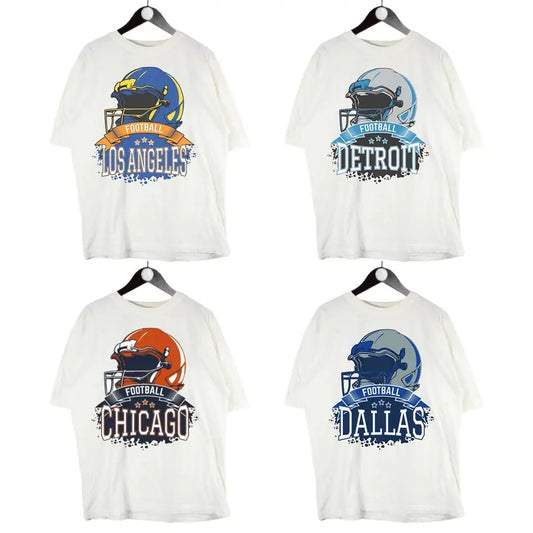 Retro Football T-Shirt, Vintage Football T-Shirt, Football T-shirt for All Teams Color White sport graphic