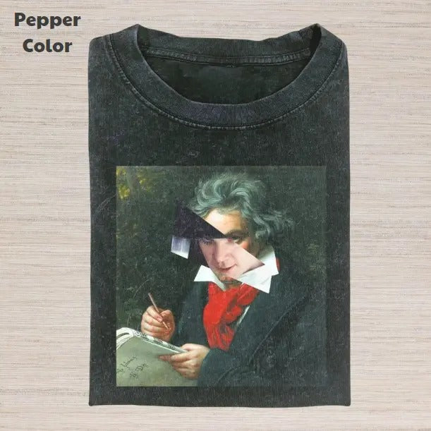 Retro Funny Vintage Graphic Tee, Alex X Ludwig van Beethoven T-Shirt, Unisex Meme Cringe Funny Dumb Shirt, Menswear Womenswear Streetwear Cotton Comfort