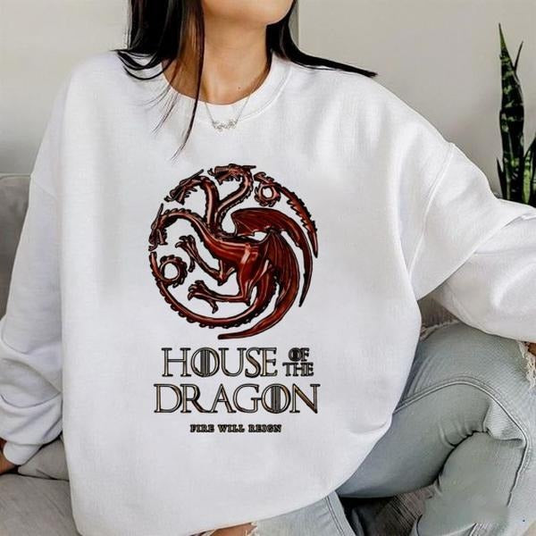 Retro Game Of Throne Shirt, House Of Dragon Tee Shirt, Fire Will Reign Sweatshirt, Vintage Bookish Shirt, Fantasy Reading Book Shirt