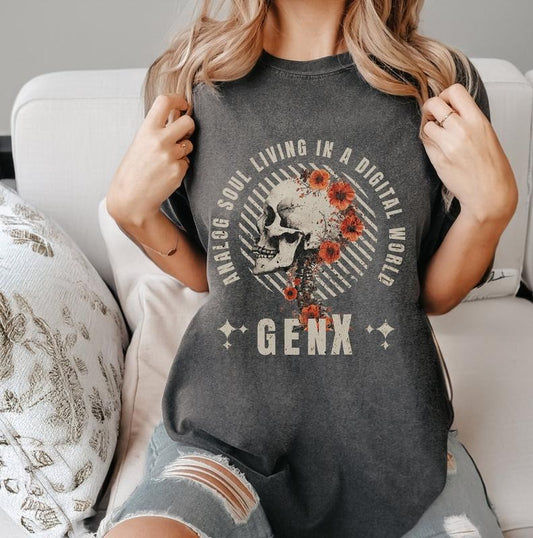 Retro Genx T-shirt Comfort Colors Funny Generation X T Shirt Vintage Graphic Tee Nostalgic Generation X Latch Key Generation Shirt Cotton Top