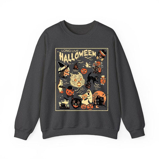 Retro Halloween  Long Live Sweatshirt, Halloween Sweatshirt, Halloween Aesthetic, Unisex Classic Cotton