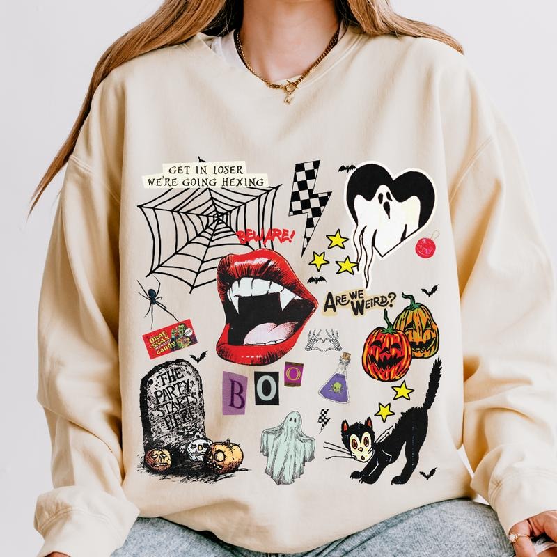 Retro Halloween Graphic Sweatshirt, Vintage Halloween Sweatshirt, Spooky Season Graphic Crewneck, Unisex Sweatshirt, Halloween Casual Comfort