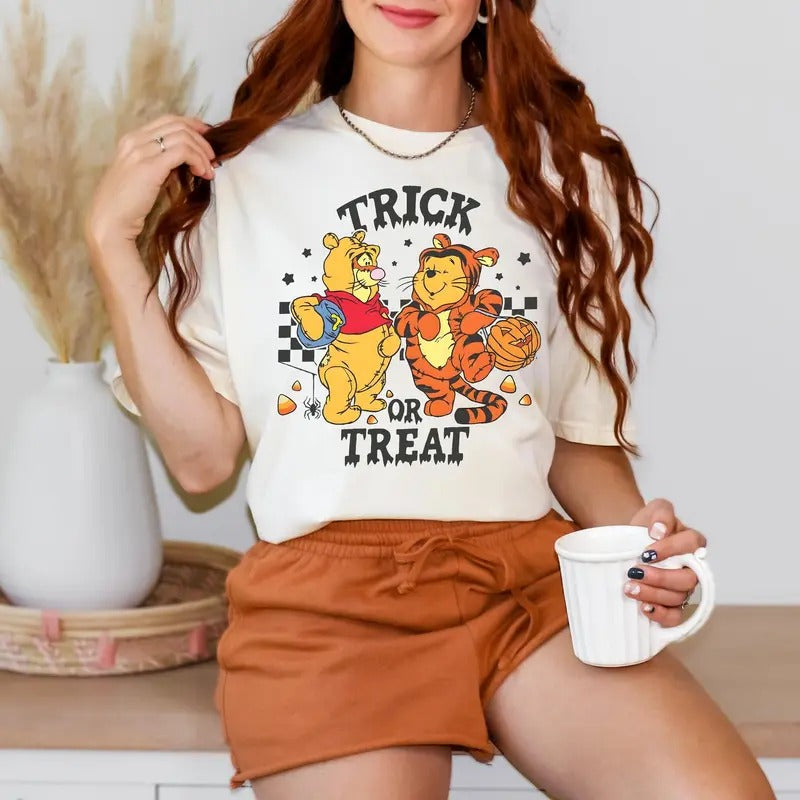 Retro Halloween Trick Or Treat Tigger Shirt, Vintage Halloween Shirt, Halloween Women's
