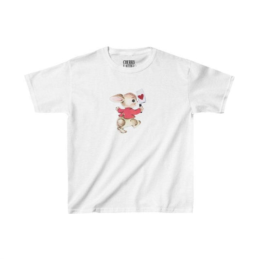 Retro Heart Bunny Baby Tee, 90s Clothing, Coquette Aesthetic, Vintage Graphic, Y2K Shirt, Cute Baby Tee, Valentine Baby Tee, 2000s fashion