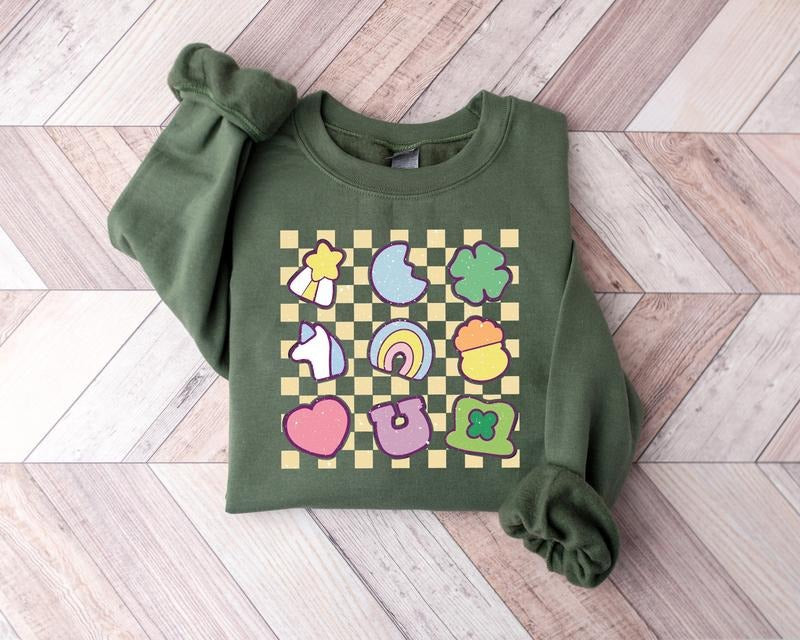 Retro Lucky Charm Sweatshirt, Shamrock Rainbow Shirt, St Patricks Day Shirt, St Patricks Shirt, Lucky Shirt, St Patty's Good Luck Shirt