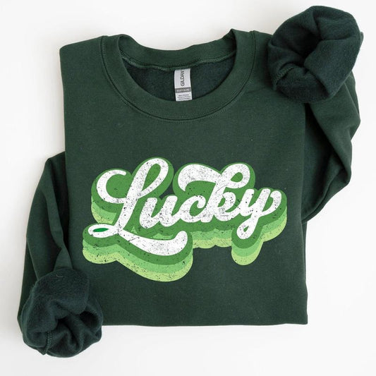Retro Lucky, Vintage Style, St Patrick's Day Sweatshirt T-Shirts, Hoodie | WearSparks.com