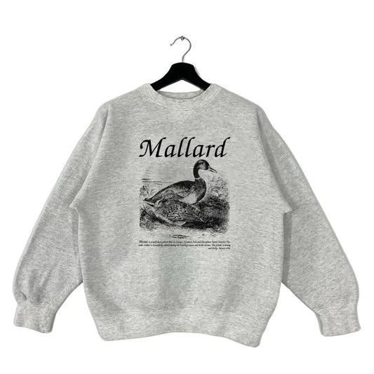 Retro Mallard Duck Hunting Season Vintage 90s National Wildlife Unisex Pullover Crewneck Sweatshirt, T-shirt, hoodie Cotton Fabric Womenswear