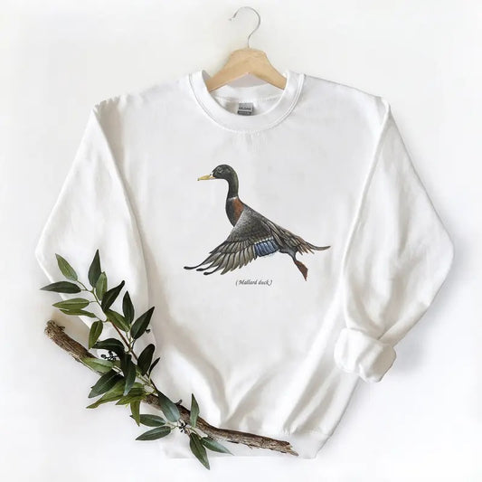 Retro Mallard Duck Vintage Duck Hunting T-Shirts Born To Hunt Graphic Tee Unisex Sweatshirt Pullover, Hunting Season, Cotton Fabric Womenswear