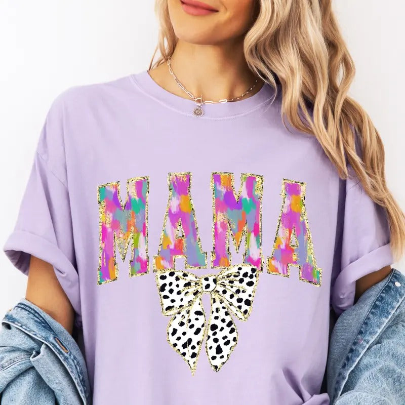 Retro Mama Brush Stroke Mama 1 Shirt~ Unisex Apparel Relaxed Fit Printed In The USA Clothing Womenswear Casual Comfort Cotton Top Athletic
