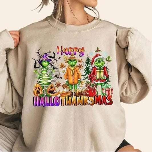 Retro Merry Sweatshirt for Women, Festive Christmas Shirt, Cute Holiday Gift, Unisex Crew Neck Pullover - Cotton