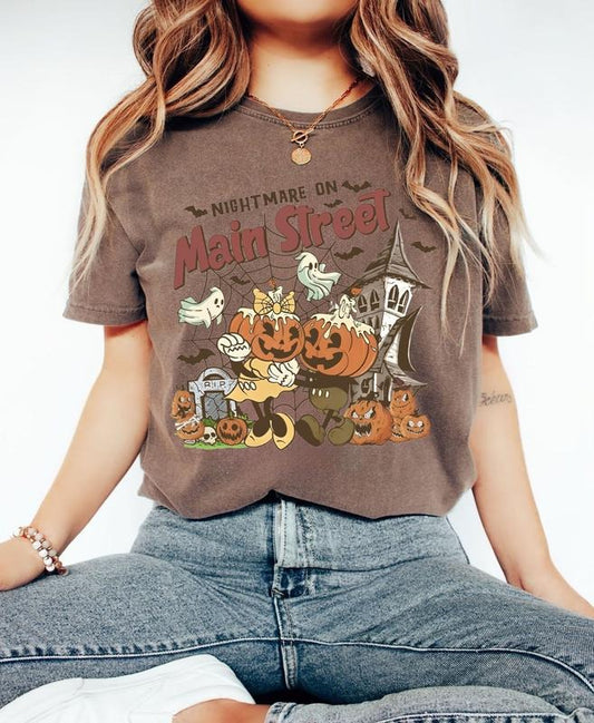 Retro Minnie Halloween Shirts, Vintage D..ney Halloween T-Shirt, Nightmare On The Main Streat Shirt, Halloween Pumpkin