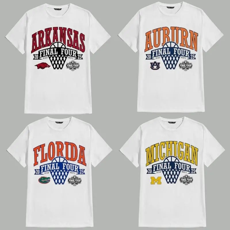 Retro NCAA Final Four 2025 All-Team T-Shirt, Classic Sports Fan Pullover, Vintage Streetwear Tee for Men