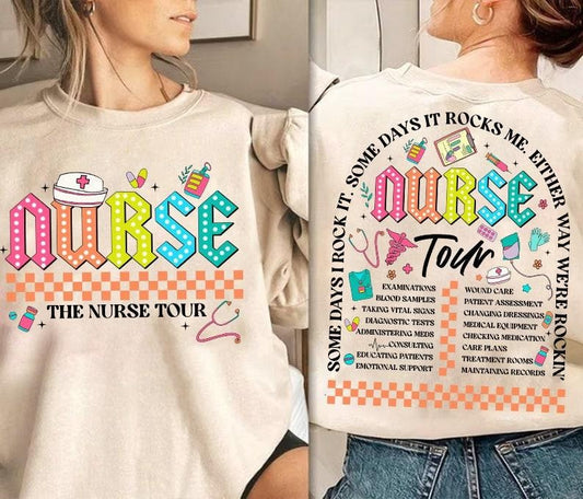 Retro Nurse Tour Png Trendy Nurse Life Png Some Days I Rock It Png Cool Nurse Gift Funny Nurse Shirt Nurse Stuff Png Nurse Doodles Png Cotton Sleeve Cotton Sleeve