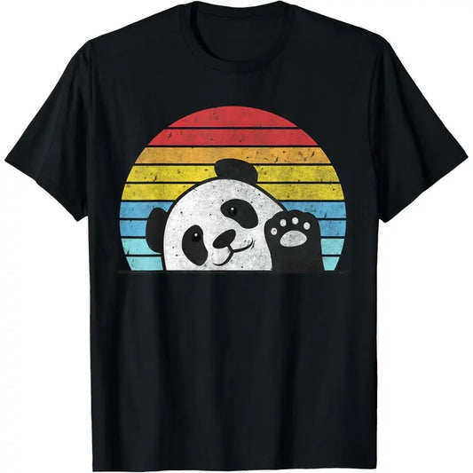 Retro Panda Cute Panda Bear Vintage Zookeeper Zoo Family Fan T-Shirt Made in USA