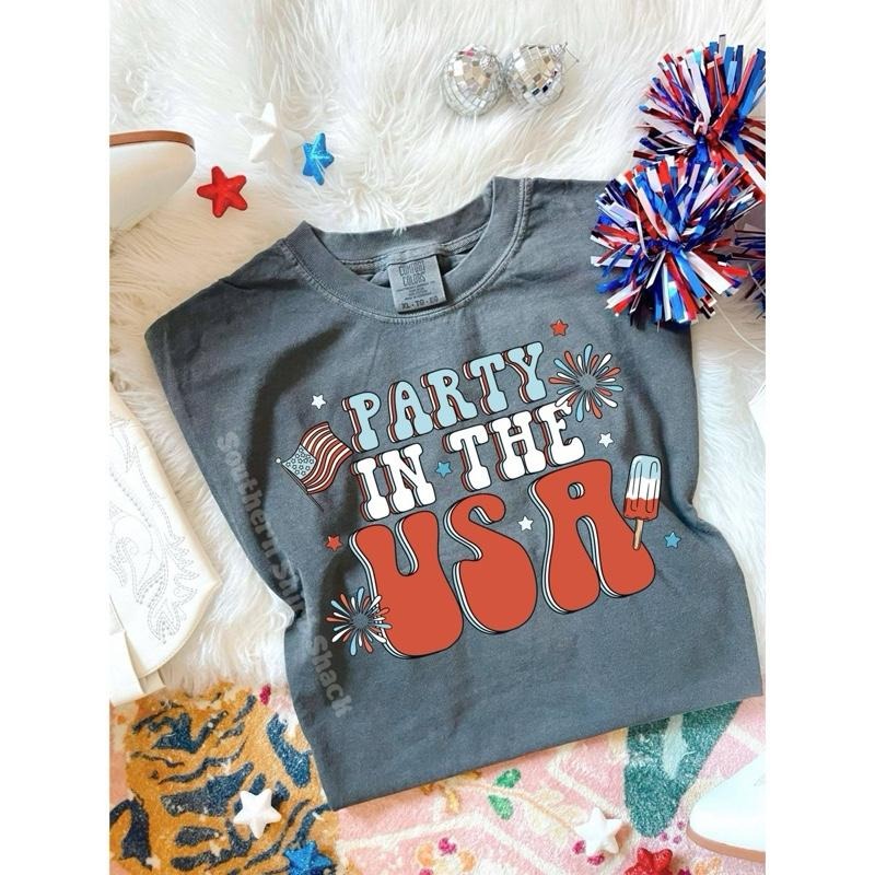 Retro Party in the USA T shirt  | Pepper comfort colors t shirt | Cute 4th of July Shirt