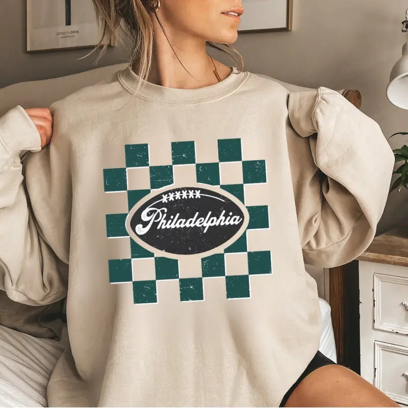 Retro Philadelphia Football Crewneck Sweatshirt, Vintage Tee Graphic, Vintage Tee
