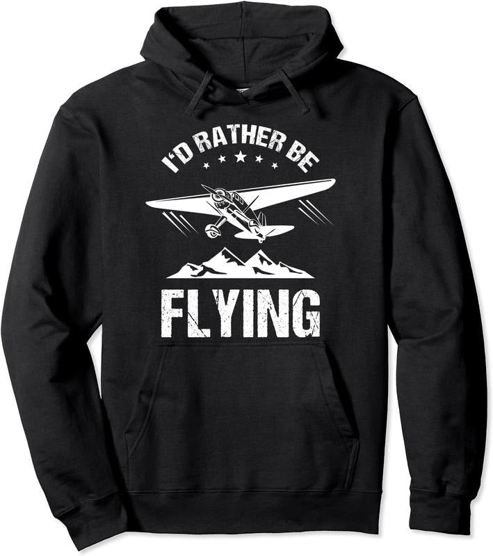 Retro Pilot Aviation I'd Rather be Flying Plane Gift Pilot Hoodie | Unisex Hooded Sweatshirt | FAST SHIPPING