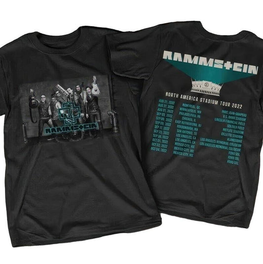 Retro Rammstein Europe Stadium 2022 Tour T-shirt