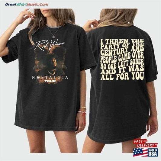 Retro Rod Wave Lyrics 2 Side Sweatshirt Tracklist Nostalgia Tour tshirt