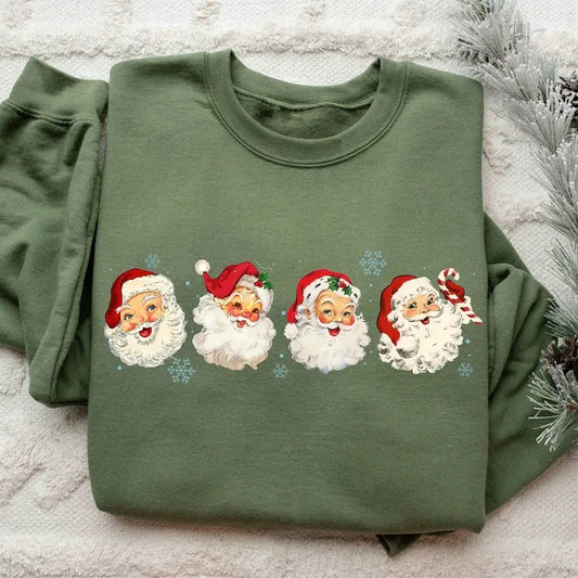 Retro Santa Christmas Sweatshirt, Christmas Santa Sweater, Retro Santa Shirt, Xmas Santa Sweatshirt, Women Gift For Christmas, Xmas Winter Holiday Shirt, Christmas Winter Sweatshirt