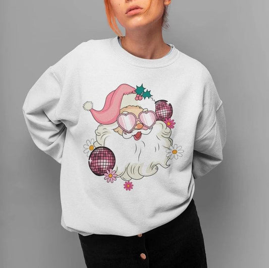 Retro Santa Claus Crewneck Sweatshirt, Vintage Christmas Graphic, Festive Holiday Apparel, Cozy Winter Sweater, Nostalgic Santa Claus Retro