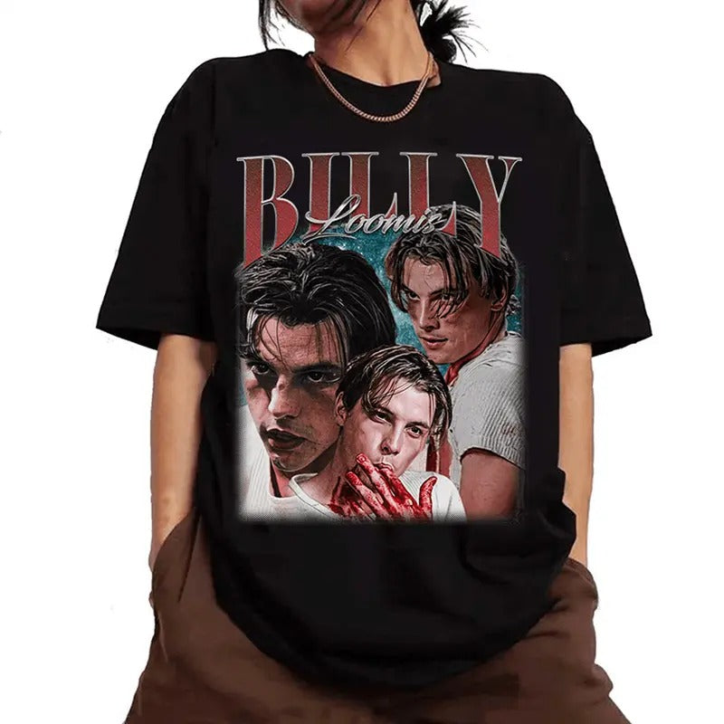 Retro Scream B1lly Loomis T-shirt, Let's Watch Scary Movie Shirt, Scary Horror Kill3r Fan T-Shirt, Halloween Gift for men and women Menswear Top