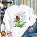 Retro Screaming Green Lizard Groovy Typography Shirt