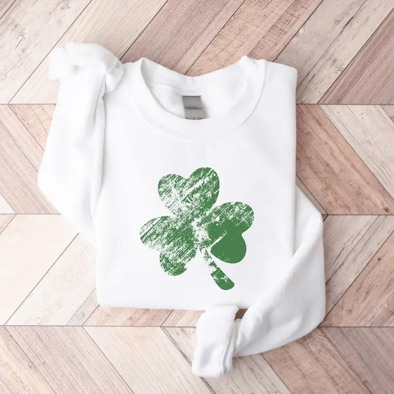 Retro Shamrock Sweatshirt, Womens Shenanigans Sweatshirt, Cute St Patricks Day Sweatshirt, Lucky Sweatshirt, Irish Shirt,...