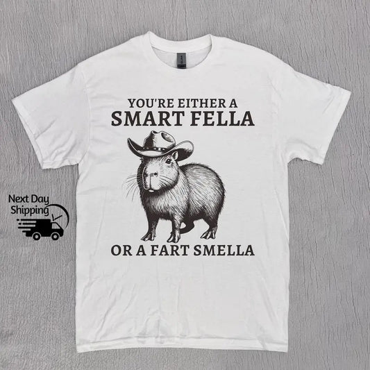 Retro Smart Fella Capybara 90s Shirt, Funny Capybara Vintage T-shirt, Vintage 90s Shirt Cotton Menswear Top Grey Hoodie,...