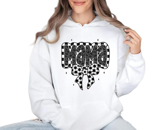 Retro Soccer Mama Shirt, Soccer Mom Sweatshirt, Soccer Coquette Tee, Game Day Soccer Bow Hoodie, Unisex Crewneck Pullover Tee, Crewneck Top