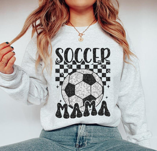 Retro Soccer Mama Sweatshirt, Soccer Mom Sweatshirt Gift For Lover, Funny Soccer Shirt , Unisex Sweatshirt, Gifts For Mom Mother From Daughter Childs, Long Sleeve Crewneck Tee, Mom Gifts Sweater, Gifts For Birthday Fit Womenswear