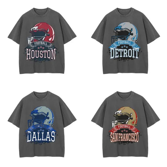 Retro T-Shirt Showcasing All Football Teams - Dark Heather Color Hoodie, Sweatshirt | WearSparks.com