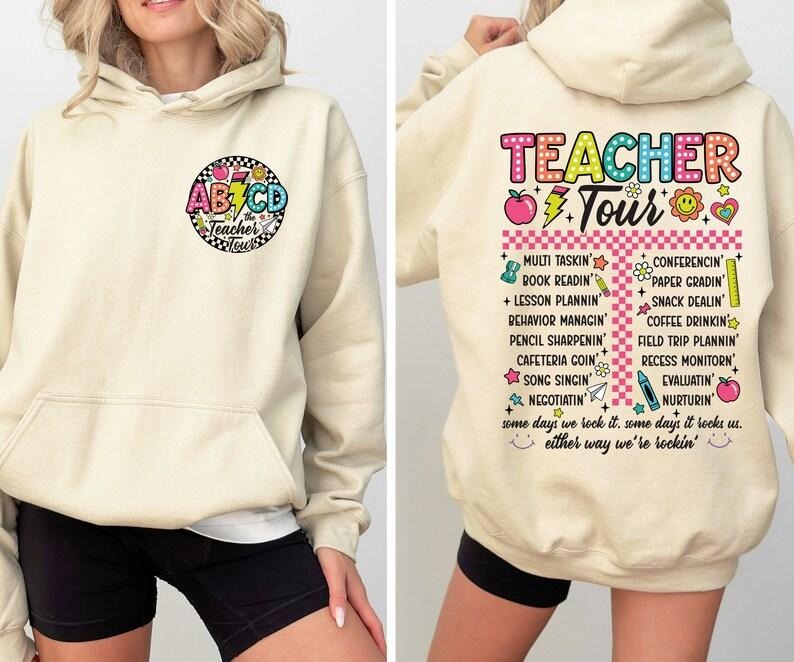 Retro Teacher Tour Hoodie, Teacher Appreciation Hoodie, Back To School, Teacher Life Hoodie, Teacher Gifts, Kindergarten, ABCD Teacher Tour  T-shirt, sweater and Hoodie