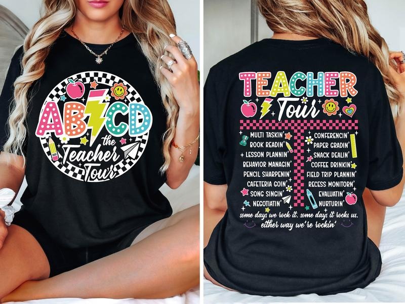 Retro Teacher Tour Shirt Abcd Teacher Shirt Back To School Shirt Teacher Gift First Day Of School Shirt Elementary Shirt Latarshia Grant