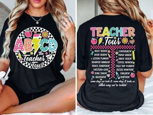 Retro Teacher Tour Shirt, ABCD Teacher Shirt, Back To School Shirt, Teacher Gift, First Day of School Shirt, Elementary  T-shirt, sweater and Hoodie