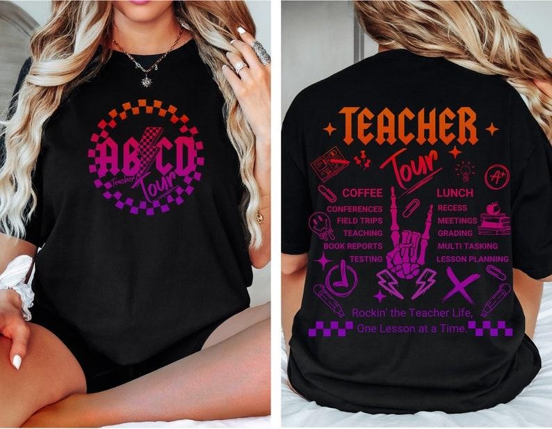 Retro Teacher Tour Shirt, ABCD Teacher Tour Shirt, Gift For Teacher shirt, Teacher Gift, Back To School Shirt, End Of Year  T-shirt, sweater and Hoodie