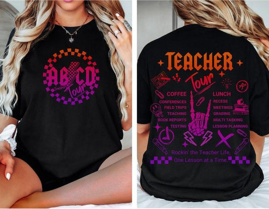 Retro Teacher Tour Shirt, ABCD Teacher Tour Shirt, Gift For Teacher shirt, Teacher Gift, Back To School Shirt, End Of Year  T-shirt, sweater and Hoodie