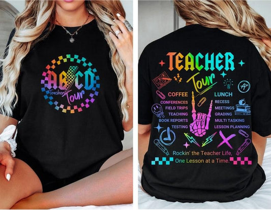 Retro Teacher Tour Shirt, ABCD Teacher Tour Shirt, Gift For Teacher, Teacher Gift, Back To School Shirt, End Of Year Shirt  T-shirt, sweater and Hoodie