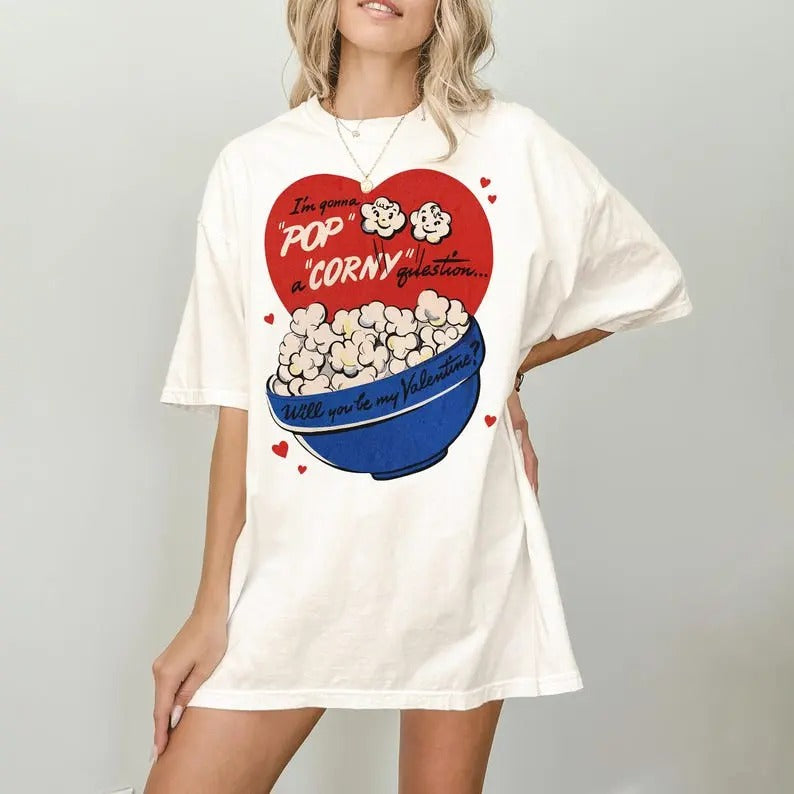 Retro Valentines Shirt Gift for Women - Vintage Valentine Tshirt - Funny Valentine Gift Her - Cute Galentine Gift Girlfriend Top Womenswear
