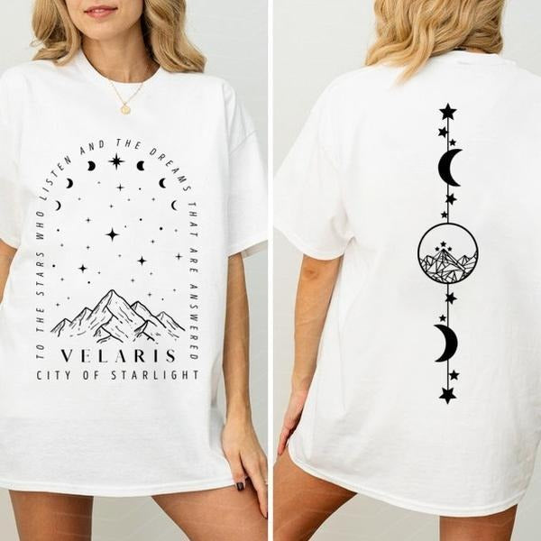 Retro Velaris City Of Starlight Shirt, City of Starlight, ACOTAR Shirt, Night Court, Front and Back, Fantasy, SJM Merch