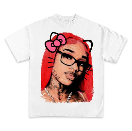 Retro Vibe Sexyy Kitty Rap Tee Vintage Style Big Face Hip Hop T-shirt