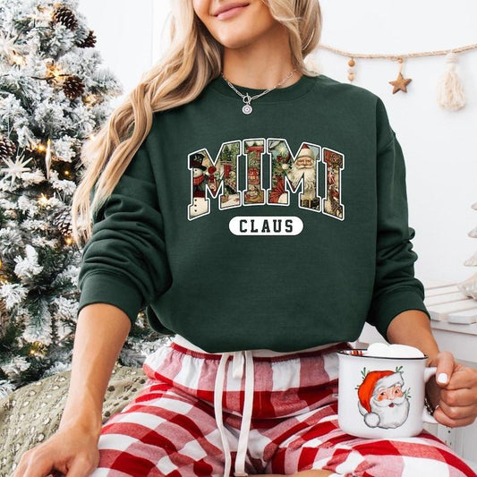Retro Vintage Mimi Claus Sweatshirt, Christmas Mimi Shirt, Mimi Claus T-shirt, Family Christmas Sweater, Merry Christmas, Gift For Mimi