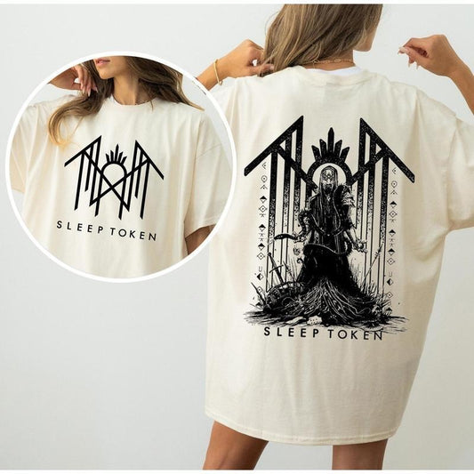 Retro Vintage Sleep Token 2 Sides Take Me Back To Eden T-shirt, Retro Reaper Angel Tee, Sleep Token Tour Merch, Gifts For Fan Men Women Casual Top